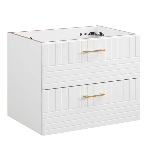 Modway Daybreak 23.5" Particleboard MDF Wood Wall-Mount Bathroom Vanity in White