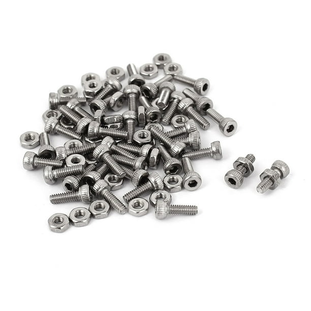 Uxcell M2x6mm Stainless Steel Hex Socket Head Knurled Cap Screws Bolts
