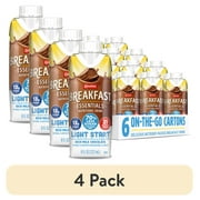 (4 pack) Carnation Breakfast Essentials Light Start Nutritional Drink, Chocolate, 8 FL OZ Carton (6 Pack)
