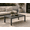 Gray, variant on DELMANGO 35.2" Square Outdoor Bistro Table Patio Dining Table with Matal Frame and Adjustable Foot Pads Coffee Table for Garden Balcony, Blue/White