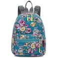thumbnail image 2 of Bravo Floral Mini (10 Inch) School Backpack, Beautiful All-Purpose Casual Daypack, Floral Blue, 2 of 7