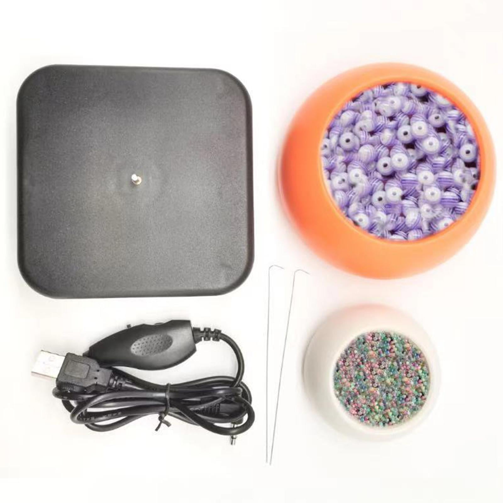 Beading Accessories Jewelry Making Two Beading Bowls Automatic Bead Tool Electric Bead ner for Bracelets Crafting Workshop Arts