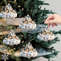 Christmas Ornaments, Christmas Hanging Decoration Christmas Tree Decoration Exquisite House Acrylic Hanging Decoration
