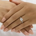 thumbnail image 2 of JEWELEGANT 2 Ct Square Cushion Moissanite Diamond Low Profile Engagement Ring for Women, 2 of 8