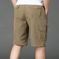 thumbnail image 5 of JIUKE Mens Cargo Shorts Summer Casual Lightweight Solid Color Elastic High Waisted Straight Leg Work Shorts, 5 of 6