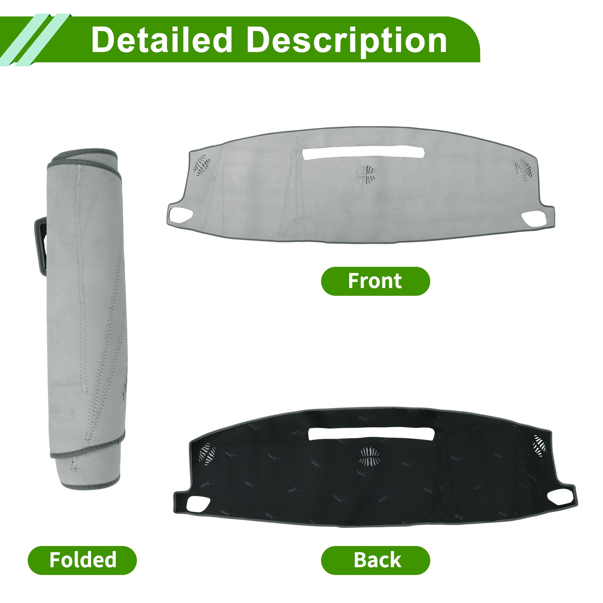 Unique Bargains Dashboard Cover for Chevrolet Suburban 2021-2024 without Hud Dash Cover Mat Carpet Center Console Dash Cover Mat Flannel Gray 1 Pcs