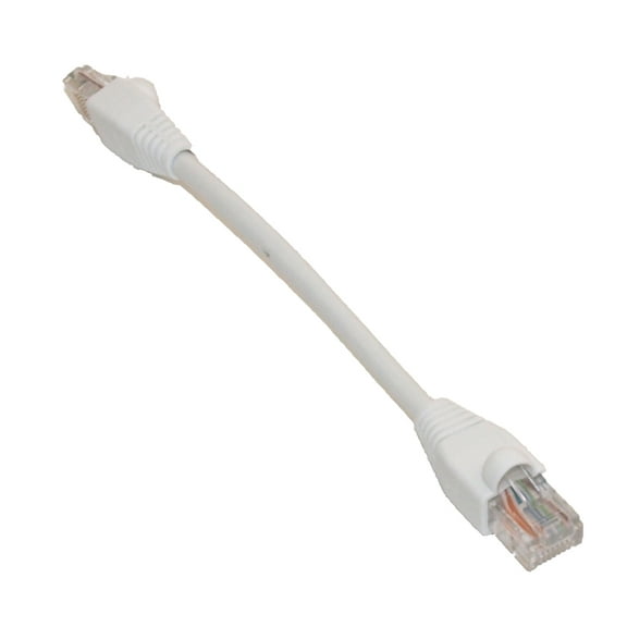 6inch Cat5E Ethernet RJ45 Patch Cable, Stranded, Snagless Booted, WHITE