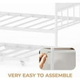 thumbnail image 5 of Daybed with Trundle, Metal Twin Size Day Bed with Stylish Headboard, Sofa BedFrame with Pop Up Foldable Trundle Bed, Heavy Duty Steel Slats Platform for Living Room, Bedroom and Guest Room, White, 5 of 8