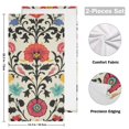thumbnail image 4 of Yayeee Hand Towels for Bathroom Set of 2 Quick Dry Super Absorbent Soft Hand Shower Towels, 28" x 14", Beige Red Floral, 4 of 8