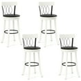 thumbnail image 1 of Gymax 29'' Set of 4 Bar Stools w/ Footrest Rubber Wood Frame & Tufted Rivets, 1 of 9