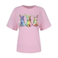 thumbnail image 4 of VBTAPA Womens Easter T-shirts Funny Cute Bunny Eggs Print Round Neck Short Sleeve Tops Novelty Holiday Graphic Tees Sales of Today Pink XL, 4 of 6