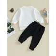 thumbnail image 4 of GXFC Baby Boys Fall Outfits Set Clothes 6M 1T 2T 3T Toddler Boys Long Sleeve Letter Print Sweatshirt and Drawstring Sweatpants 2 Piece Casual Autumn Clothing for Kids Boys, 4 of 8