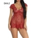 thumbnail image 1 of Vestido de ropa de dormir con perspectiva de encaje para mujer Ropa interior de lencería sexy, rojo vino, XXL Inevent XX000076-19, 1 of 7