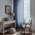 thumbnail image 3 of FNNMNNR Geometric Print Bohemian Blue Small Window Kitchen Curtain Cotton Linen Semi-blackout Bay Window Single Piece, 3 of 10
