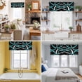thumbnail image 5 of Turquoise Geometric Kitchen Curtain Valances for Windows Farmhouse Short Curtains, Modern Abstract Aesthetic Striped Art Rod Pocket Valance Curtain for Bedroom Cafe Living Room 42"x12", 5 of 8