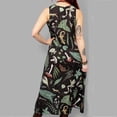 thumbnail image 4 of Vestido HUOGUO, a la moda casual, con estampado inglés, cuello en V, para mujer, 4 of 4