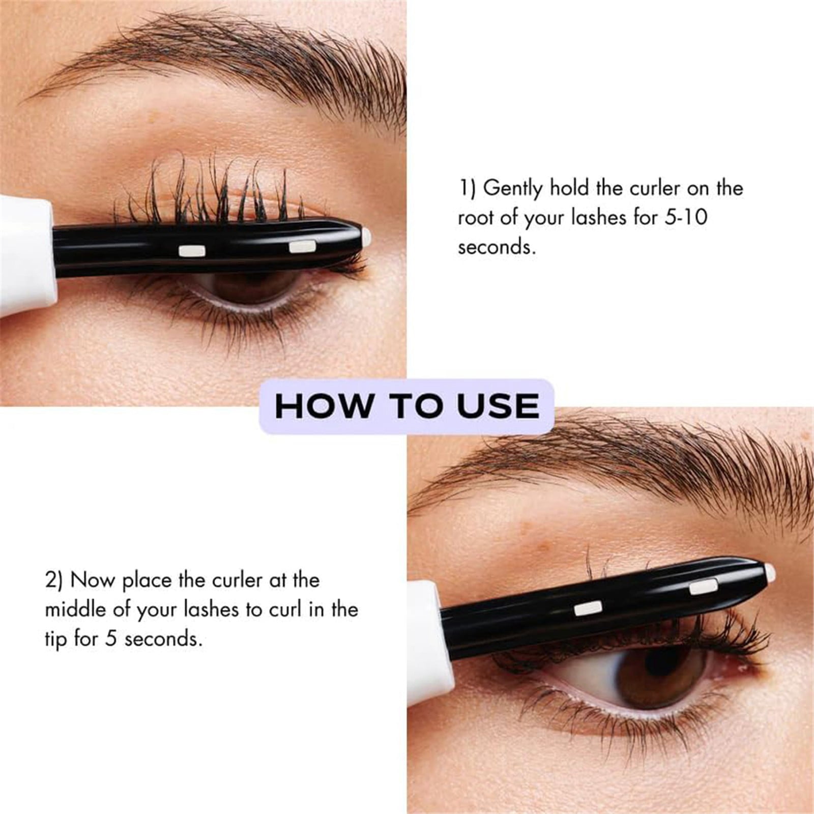 Eyelash Curler, Black, 1 Piece - Curler Heated Eyelash Curler Eyelash Curler Heated Eyelash Curler Lash Curler Eyelash Curler 3 Heating Modes Led Display Usb Rechargeable Makeup To Makeup Organizers