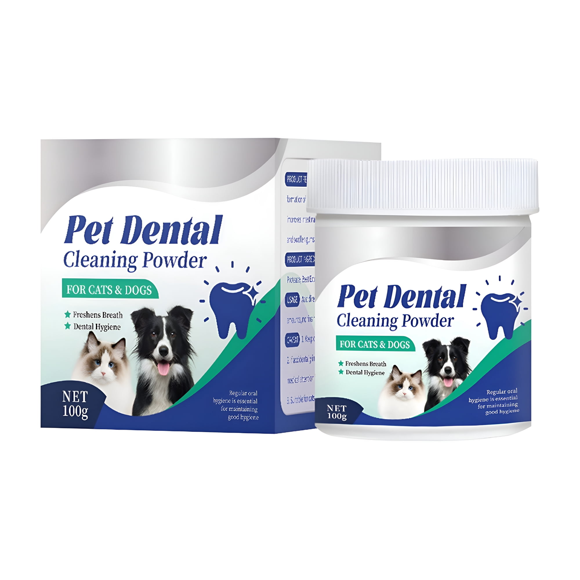 ZULAR Pet Dental Powder for Dogs And Cats – 100G Teeth Cleaning Powder Fights Plaque And Tartar – Freshens Bad Breath – Safe for Small, Medium And Large Breeds
