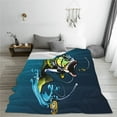 thumbnail image 5 of Zufioo Big bass fish1 Fleece Blanket Queen Size,Plush Bed Blanket,Ultra Soft Throw Blanket,Plush Fuzzy Cozy Blanket Perfect for Bed,Couch-50"x40", 5 of 7
