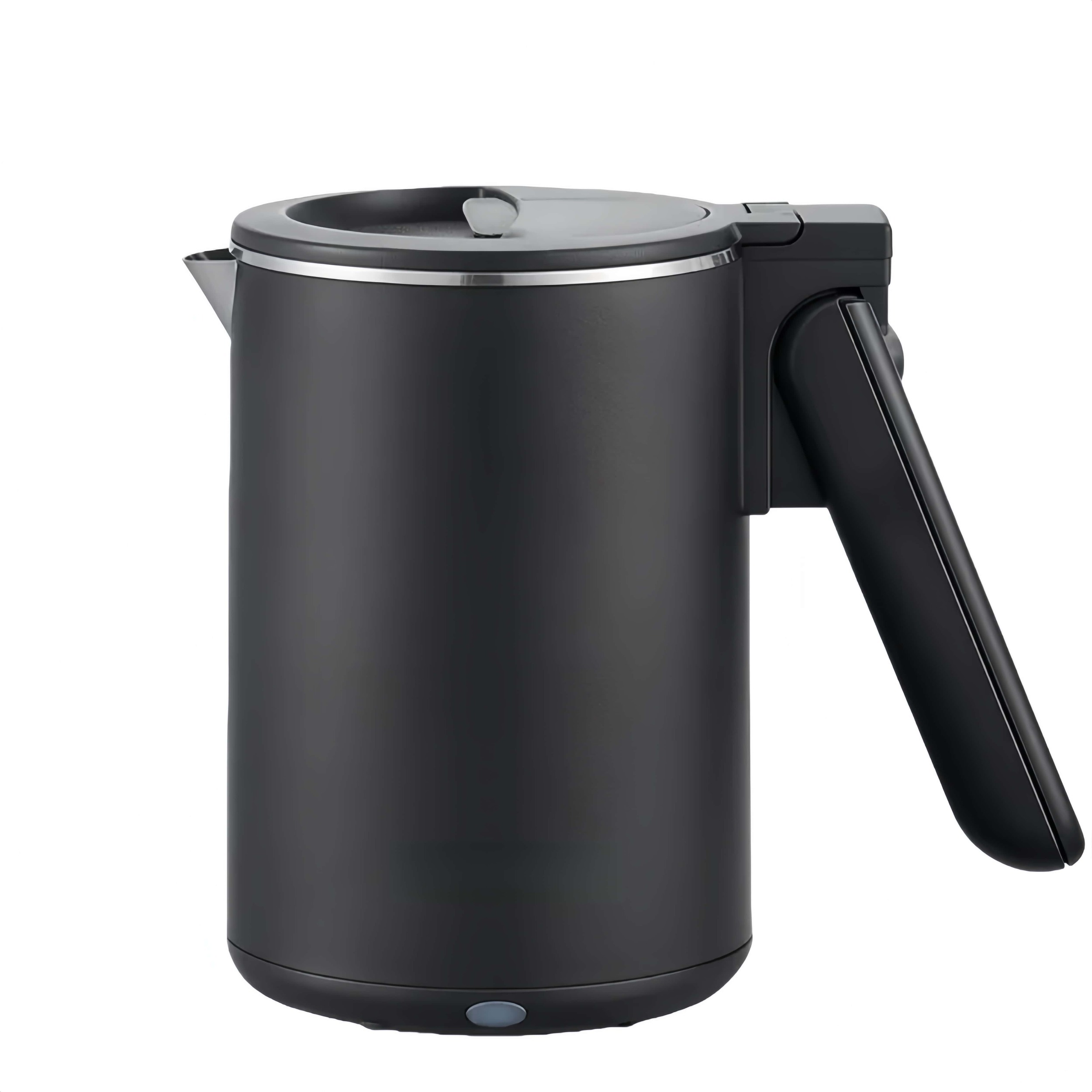 Dual-voltage Kettle, Double-layer Heat-insulating and Anti-scald Electric Kettle, 0.6-liter Capacity, Hinged Locking Kettle Lid, Dry-burn Protection, Suitable for Tea Parties and Dormitories.
