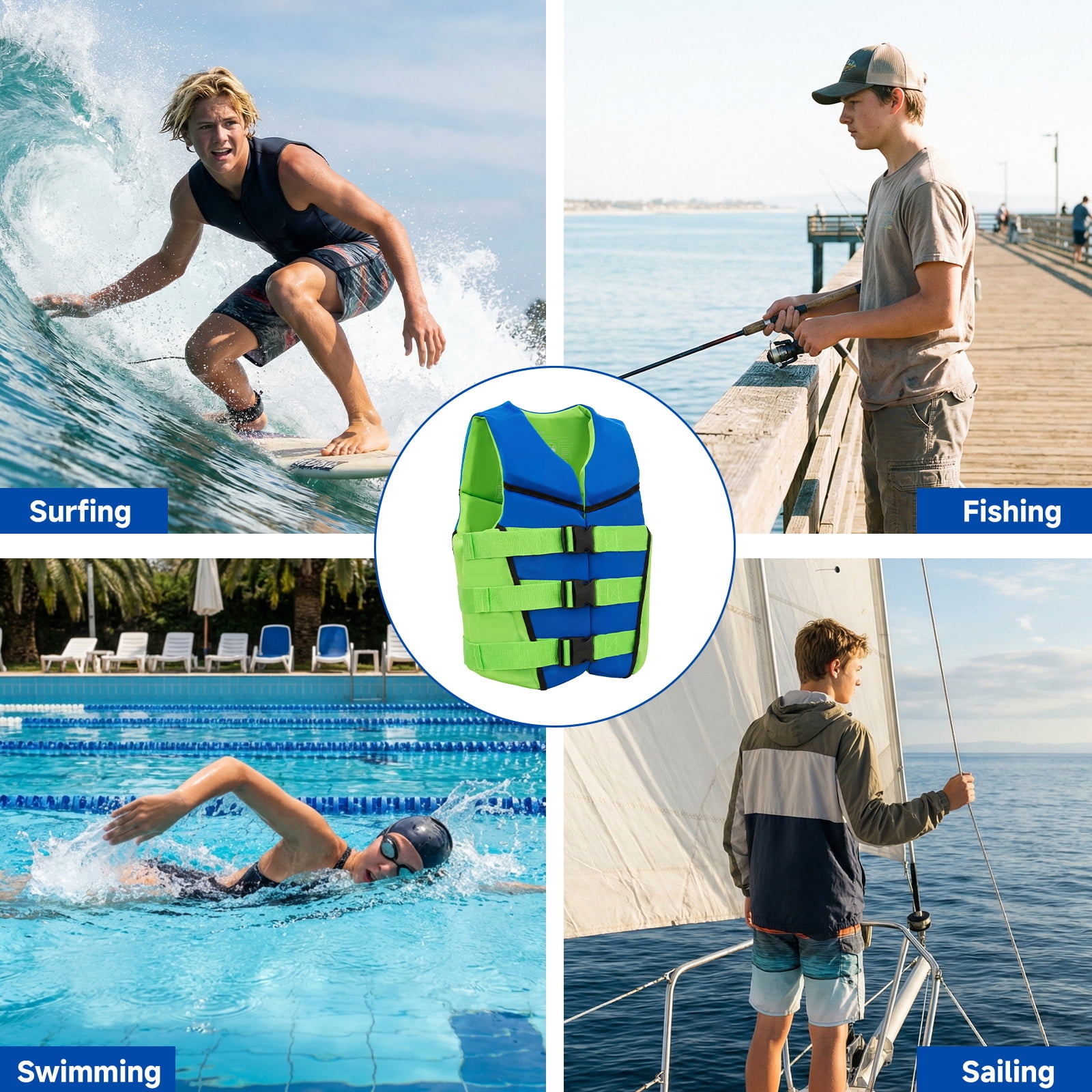 Kids Swim Vest Life Jacket Youth,Adjustable Flotation Buoyancy Swimsuit Trainer Vests,Swimming Aid Jacket for Boys Girls,Kayaking Fishing Sailing,Fit for 50-125 lbs