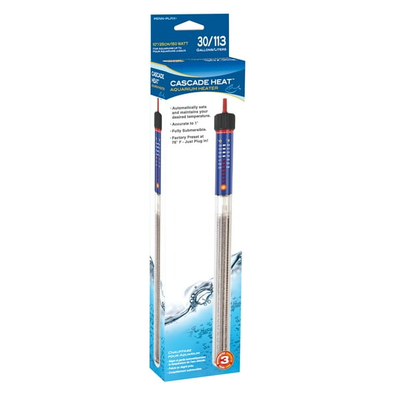 Penn-Plax Cascade Heat Aquarium Heater – 11” Length – 150 Watt, Glass