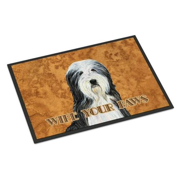 Carolines Treasures SS4889JMAT Bearded Collie Wipe your Paws Doormat 24x36 36"L x 24"W multicolor