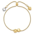 thumbnail image 2 of 14K Two-tone Polished D/C Heart Adjustable Bracelet, 2 of 2