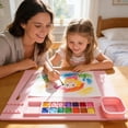 thumbnail image 4 of Silicone Painting Mat with Cup and Palette Magnetic, 20*16 inch Large Silicone Art Mat, Non Stick Art Mat For Watercolor Acrylic Oil Painting, Thick Art Mat for Craft for Resin DIY Making, Blue, 4 of 5