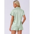 thumbnail image 4 of DARING DIVA Women's Satin Top and Shorts Pajama Set S Pea Green, 4 of 6