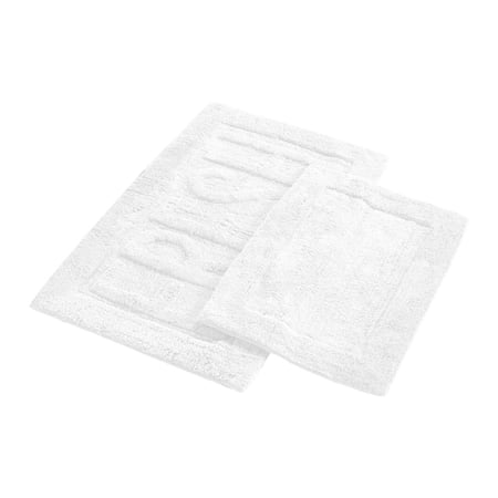 Veria 2 Piece Bath Mat with FRESH Sculpted Details  The Urban Port  White- Saltoro Sherpi
