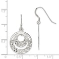 thumbnail image 2 of Primal Silver Sterling Silver Diamond Cut Circle Dangle Earrings, 2 of 4