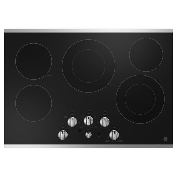 GE® 30" Built-in Knob Control Electric Cooktop, Model JEP5030STSS in Stainless Steel