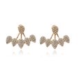 thumbnail image 1 of WREESH Personality Earrings Leaves Double-Sided Diamond Earrings Irregular Mesh, 1 of 1
