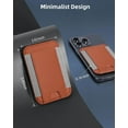 thumbnail image 4 of MagSafe Card Holder Wallet for iPhone 16/15/14/13/12 Series, Credit Card Holder, Leather Wallets Stick on Wallet for Phone Case, Brown&Gray, 4 of 9