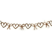 Grapevine Garland: Bow/Heart Design, Brown, 5 ft