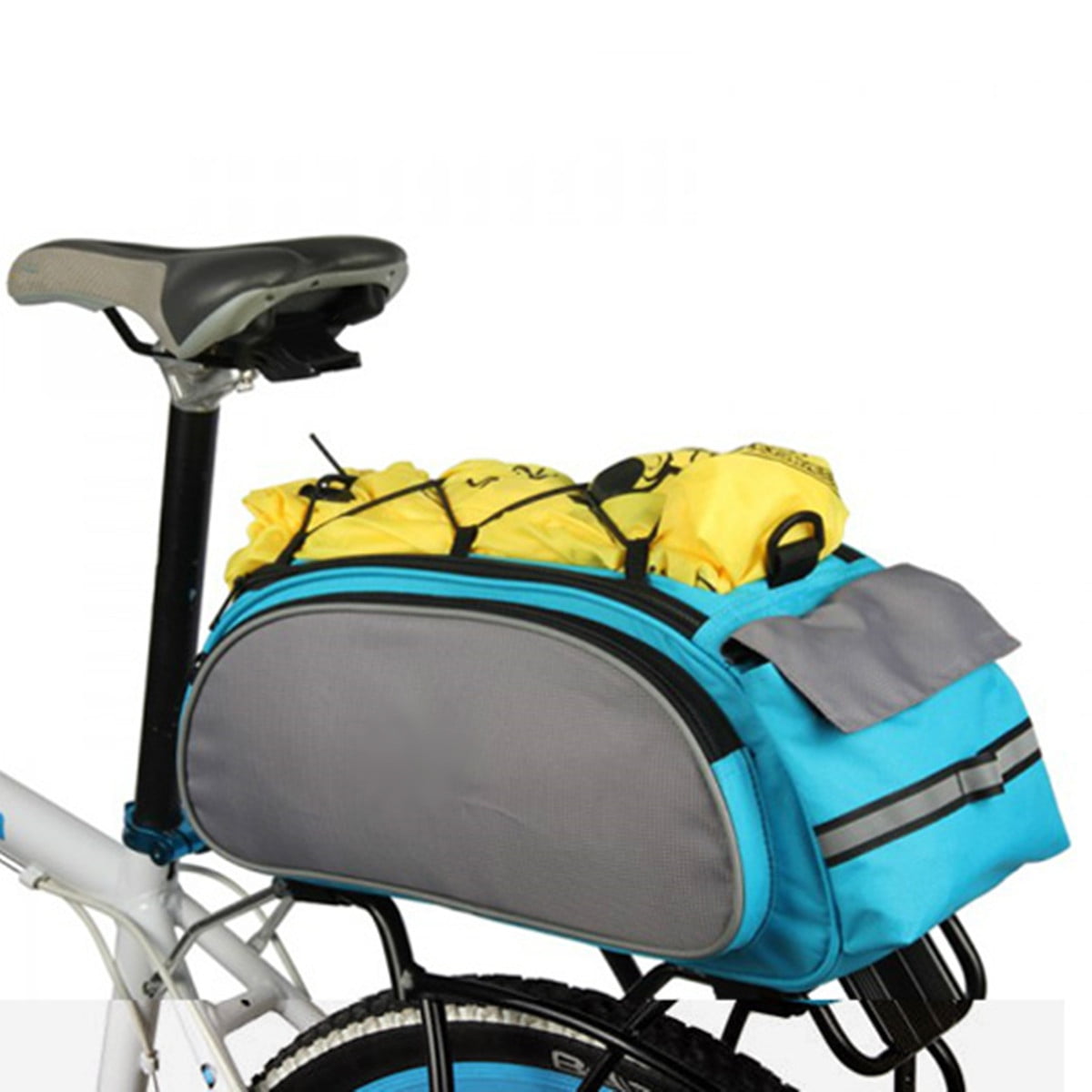 Bicycle Bag Multifunction 13l Bike Tail Rear Seat Cycling Basket Rack Trunk Blue