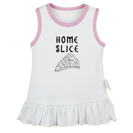 

Homeslice Pizza Funny Dresses For Baby Newborn Babies Skirts Infant Princess Dress 0-24M Kids Graphic Clothes (White Sleeveless Dresses 6-12 Months)