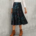 thumbnail image 5 of Bibifish Womens A-Line Long Skirts Print Pattern Side Pockets Elastic Waist Loose-Fit Cut Casual Skirts, 5 of 8