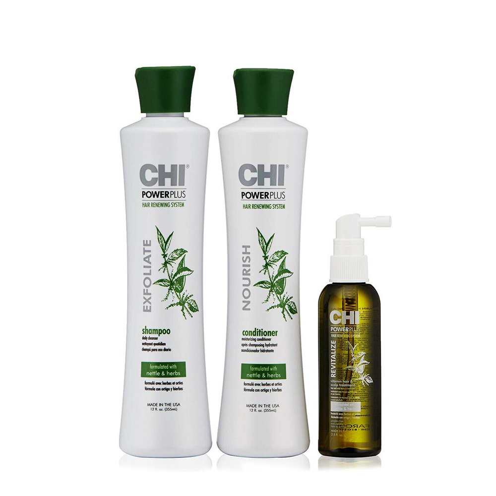CHI Power Plus Hair Renewing System Set Shampoo,Conditioner 12oz