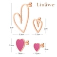 thumbnail image 5 of Linawe Hot Pink Heart Stud Earrings for Women, Hypoallergenic Stainless Steel Rose Gold Fun Earrings Set Mismatched Fuchsia Earrings, Gift for Her Anniversary Valentines Day, 5 of 6