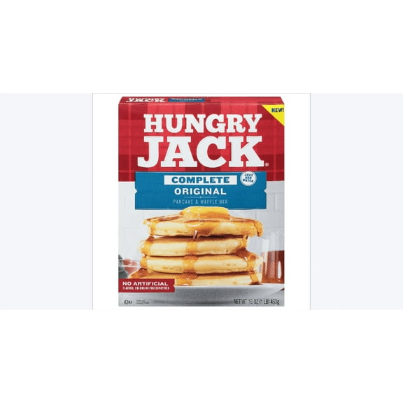 Hungry Jack Original Complete Buttermilk Pancake And Waffle Mix, Just Add Water, 16oz Box