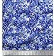 thumbnail image 1 of Soimoi Blue Velvet Fabric Leopard & Wild Animal Skin Fabric Prints by Yard 58 Inch Wide, 1 of 3