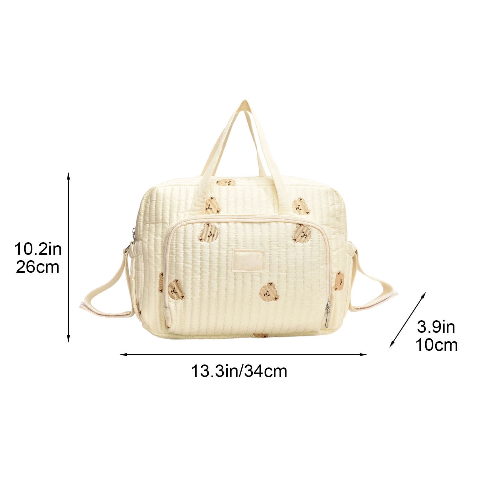 PALIFEUR Diaper Bag Tote Large Capacity Baby Bag Travel Diaper Tote Bag, Hospital Bag for Labor Delivery, Baby Bag with Pacifier Case for Mom Father Medium Size, White
