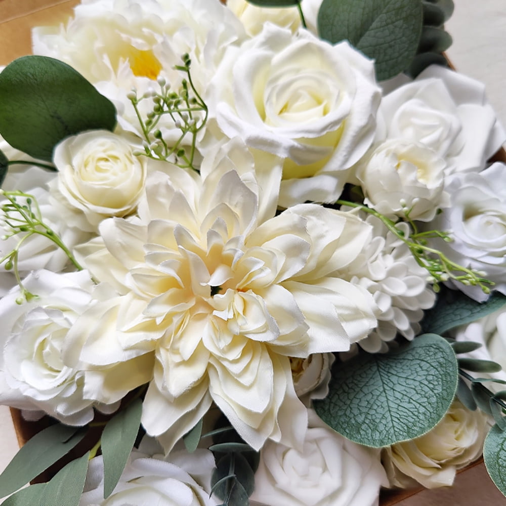 Artificial Flowers Fake Bouquet Bulk Faux Rose Flowers Real Touch Silk Flower for Home Office