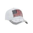 thumbnail image 2 of Top Headwear Studded USA Flag Baseball Cap - White, 2 of 5