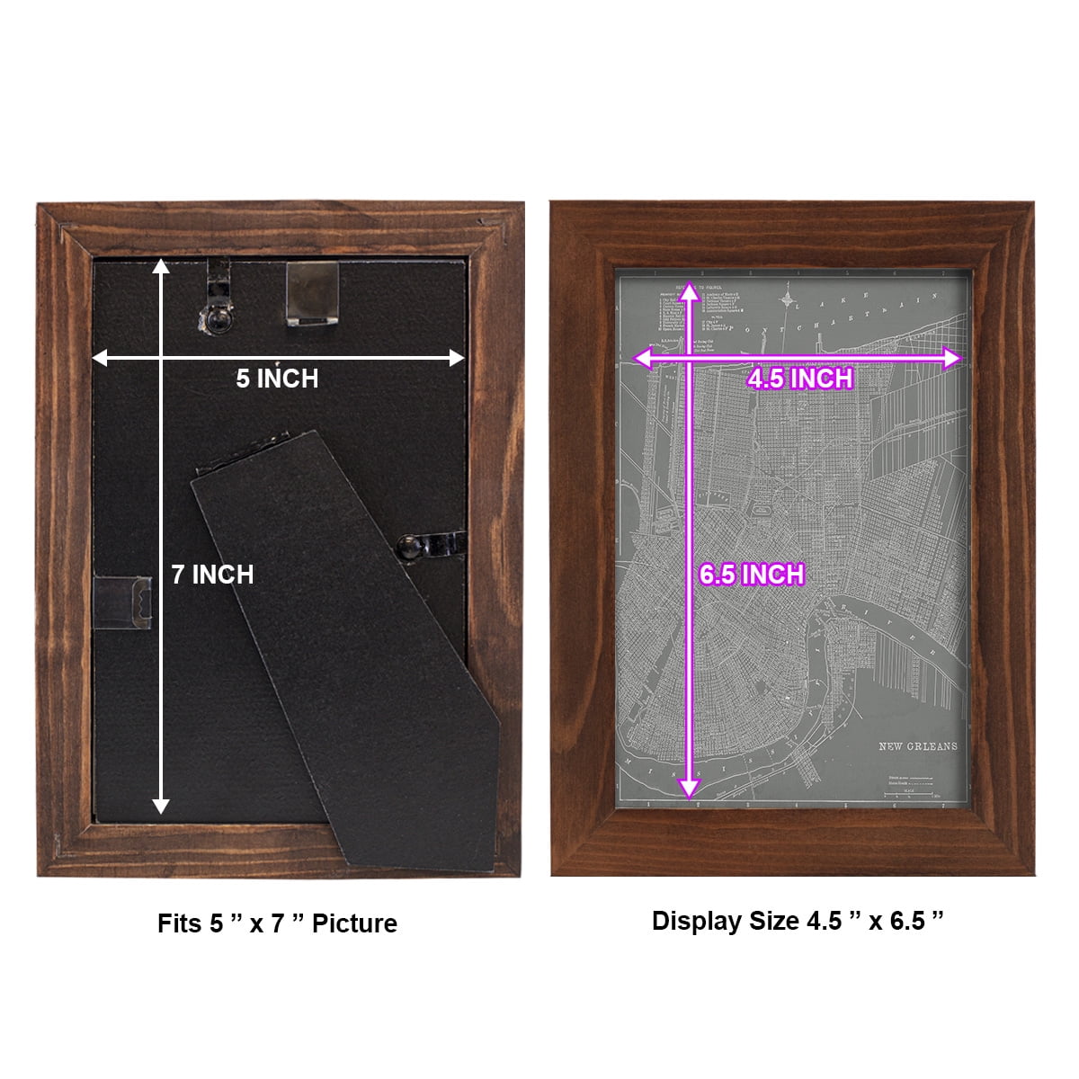 City Map of New Orleans -Framed Print w/glass-Chestnut