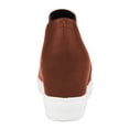 thumbnail image 5 of FSJ Women Casual Round Toe Hidden Wedge Heel Sneakers Side V Cut Design Shoes Size 5 Brown, 5 of 5
