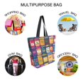 thumbnail image 7 of FORMRS Womens Canvas Tote Bag with Zipper Inner Pocket Shoulder Handbag, Blue Jam, 7 of 7