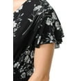 thumbnail image 4 of Auliné Collection Womens Short Cap Sleeve V-Neck Long Pants Romper Jumpsuit - Monochrome Floral L/XL, 4 of 5